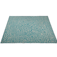 Dian 8 x 11 Outdoor Medium Area Rug, Floral Pattern, Blue Ivory Woven -BM335178