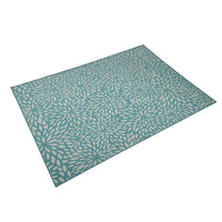 Dian 8 x 11 Outdoor Medium Area Rug, Floral Pattern, Blue Ivory Woven -BM335178