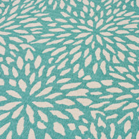 Dian 8 x 11 Outdoor Medium Area Rug, Floral Pattern, Blue Ivory Woven -BM335178