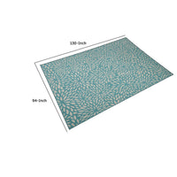 Dian 8 x 11 Outdoor Medium Area Rug, Floral Pattern, Blue Ivory Woven -BM335178