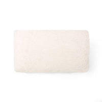 Saki Ottoman Bench, Black Modern Hairpin Legs, White Faux Fur, 34 Inch -BM335182