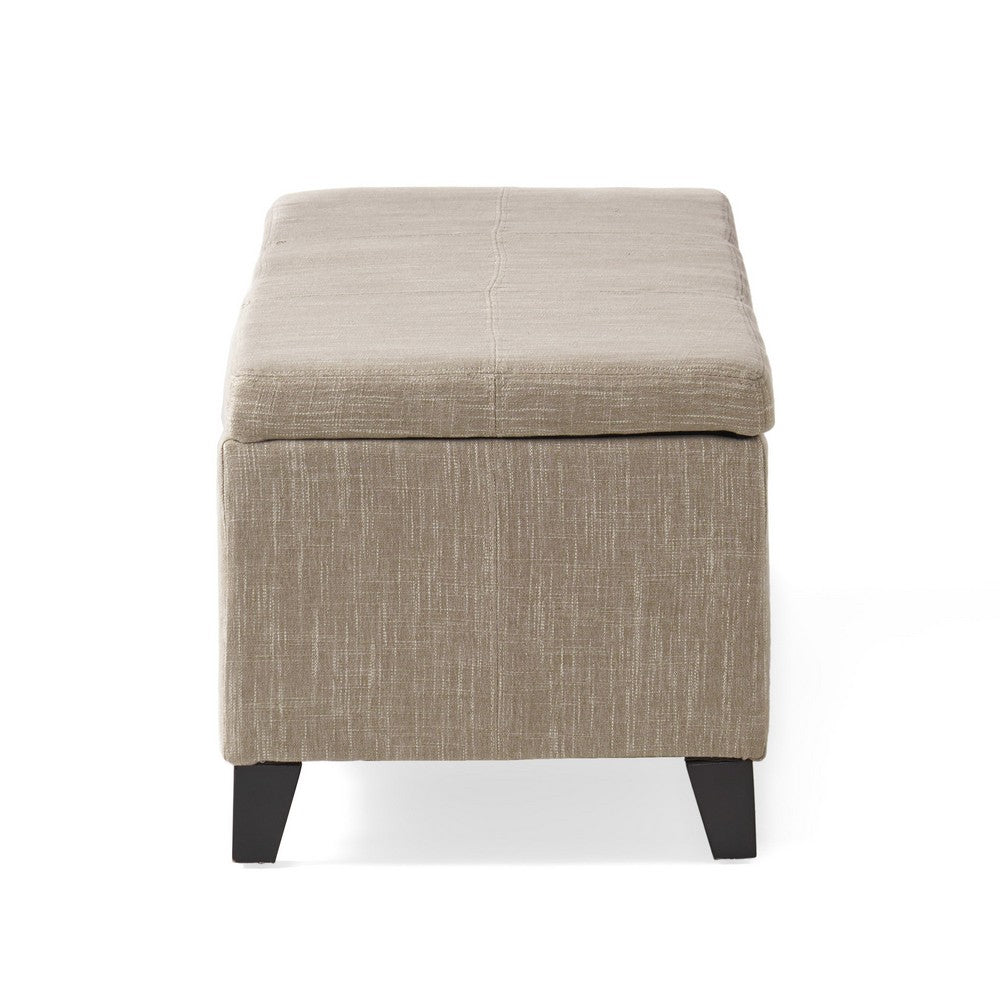 Elias Long Storage Ottoman Bench, Hinged Lid, Sand Beige, 51 Inch -BM335183