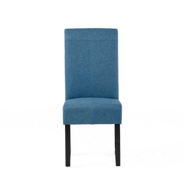 Tanya Armless Dining Chair Set of 2, Stitched Details, Blue Fabric -BM335184