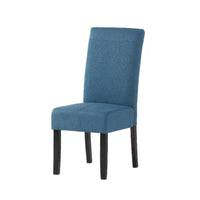 Tanya Armless Dining Chair Set of 2, Stitched Details, Blue Fabric -BM335184