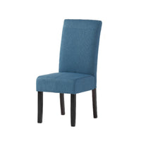 Tanya Armless Dining Chair Set of 2, Stitched Details, Blue Fabric -BM335184