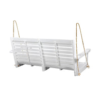 Mania Porch Swing Bench with Hanging Chain, Slatted White Acacia Wood -BM335186