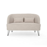 Lisa Loveseat with 2 Lumbar Pillows, Modern Beige Polyester 50 Inch -BM335192