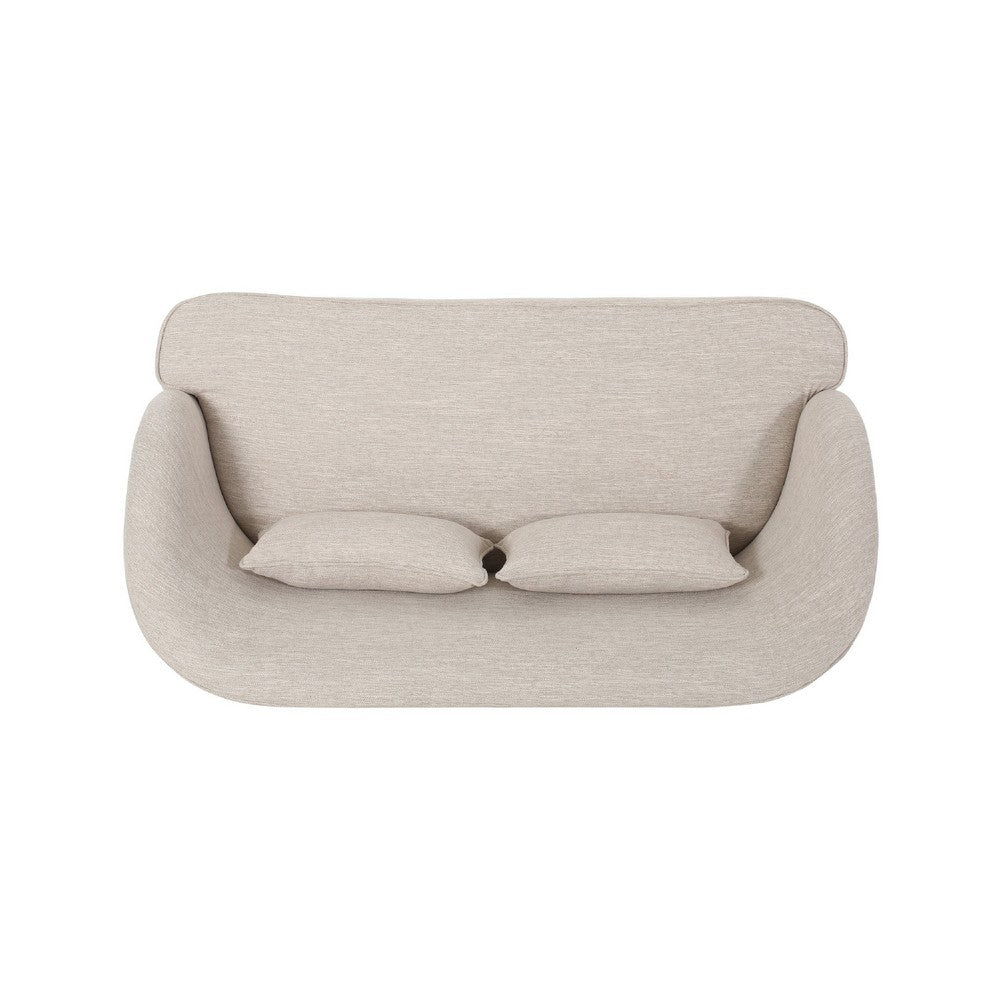Lisa Loveseat with 2 Lumbar Pillows, Modern Beige Polyester 50 Inch -BM335192