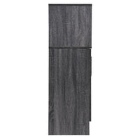 Sanaya Wine and Bar Cabinet, 18 Wine Cubbies and 2 Doors, Gray Wood -BM335193