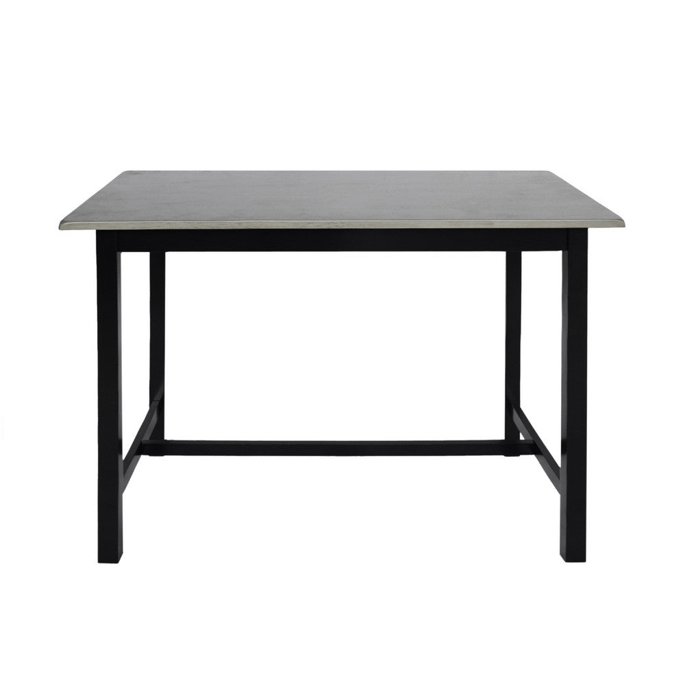Joana Counter Height Table and Stools Set, Farmhouse Gray Black Wood -BM335195
