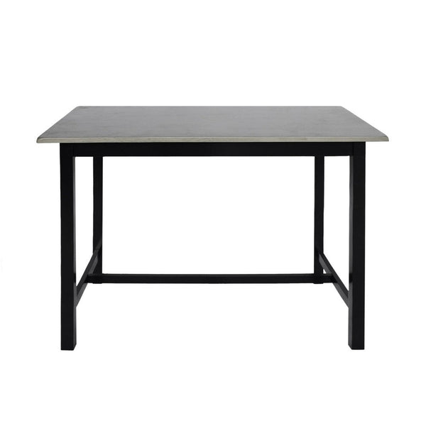 Joana Counter Height Table and Stools Set, Farmhouse Gray Black Wood -BM335195