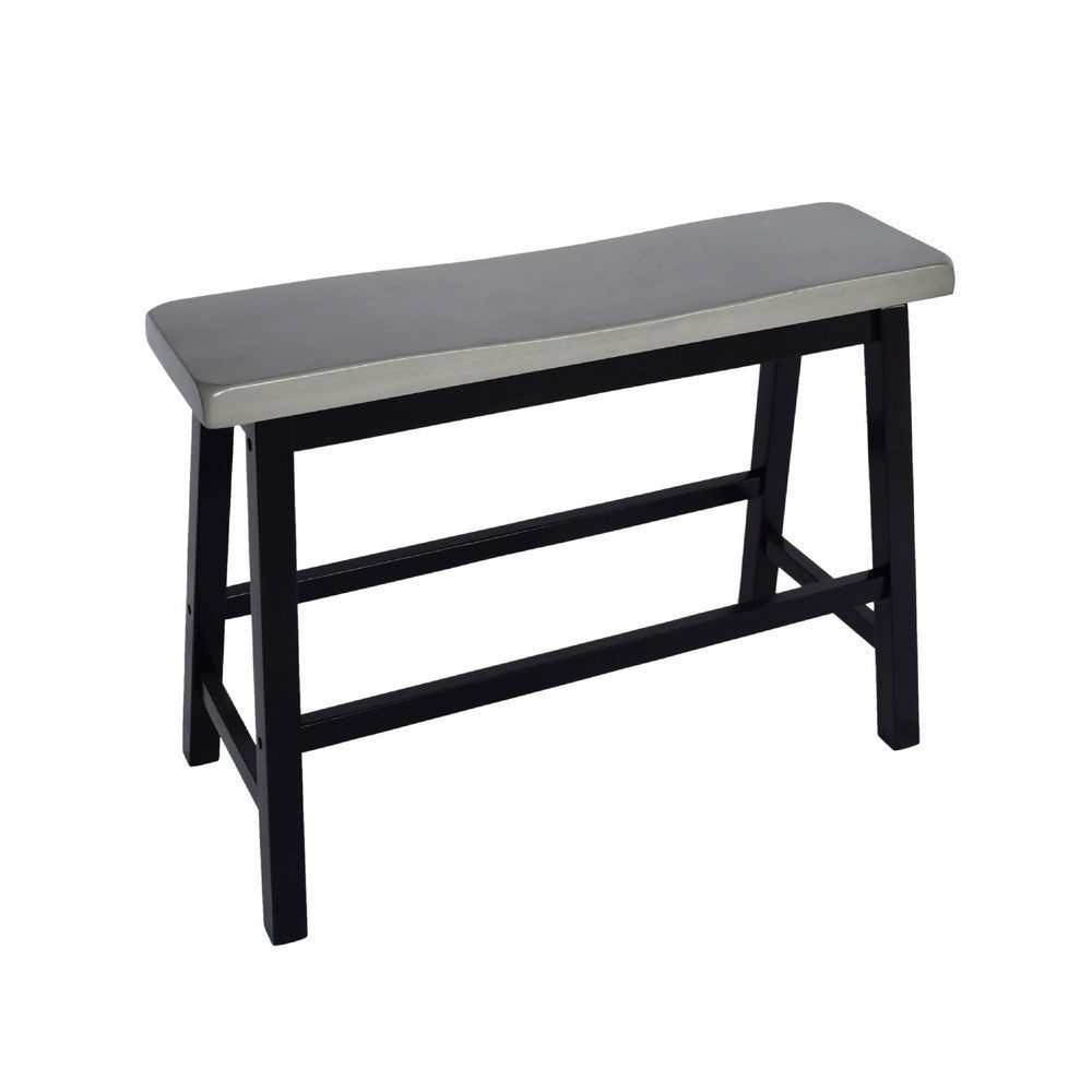 Joana Counter Height Table and Stools Set, Farmhouse Gray Black Wood -BM335195