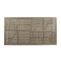 Ravie Outdoor Dining Table, 59 Inch Rectangular Slatted Top, Gray Wood -BM335198
