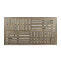Ravie Outdoor Dining Table, 59 Inch Rectangular Slatted Top, Gray Wood -BM335198