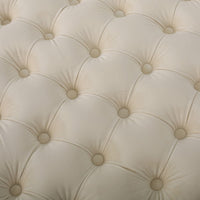 Lavie Ottoman, Tapered Legs, Ivory Diamond Stitch Velvet, 29 Inch -BM335199