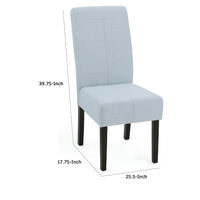 Tanya Armless Dining Chair Set of 2, Modern Light Sky Blue Fabric -BM335201