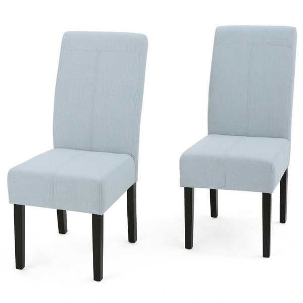 Tanya Armless Dining Chair Set of 2, Modern Light Sky Blue Fabric -BM335201