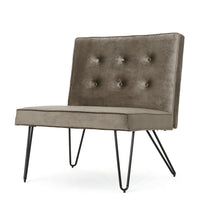 Ashley Armless Slipper Chair, Hairpin Legs, Gray Button Tufted Velvet -BM335202