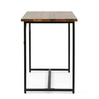 Kandy Console Table with Stainless Steel Frame, Brown Wood 42 Inch -BM335203
