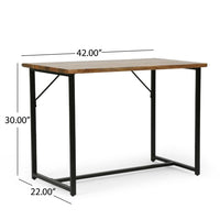 Kandy Console Table with Stainless Steel Frame, Brown Wood 42 Inch -BM335203