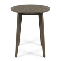 Ambre Outdoor Bistro Table, Straight Legs, Gray Acacia Wood 28 Inch -BM335205