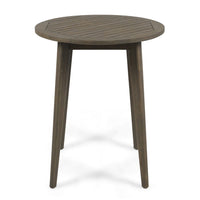 Ambre Outdoor Bistro Table, Straight Legs, Gray Acacia Wood 28 Inch -BM335205