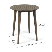 Ambre Outdoor Bistro Table, Straight Legs, Gray Acacia Wood 28 Inch -BM335205