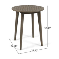 Ambre Outdoor Bistro Table, Straight Legs, Gray Acacia Wood 28 Inch -BM335205