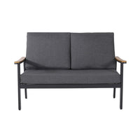 Vanie 4pc Outdoor Set with Loveseat, Chairs, and Table, Gray Olefin -BM335206