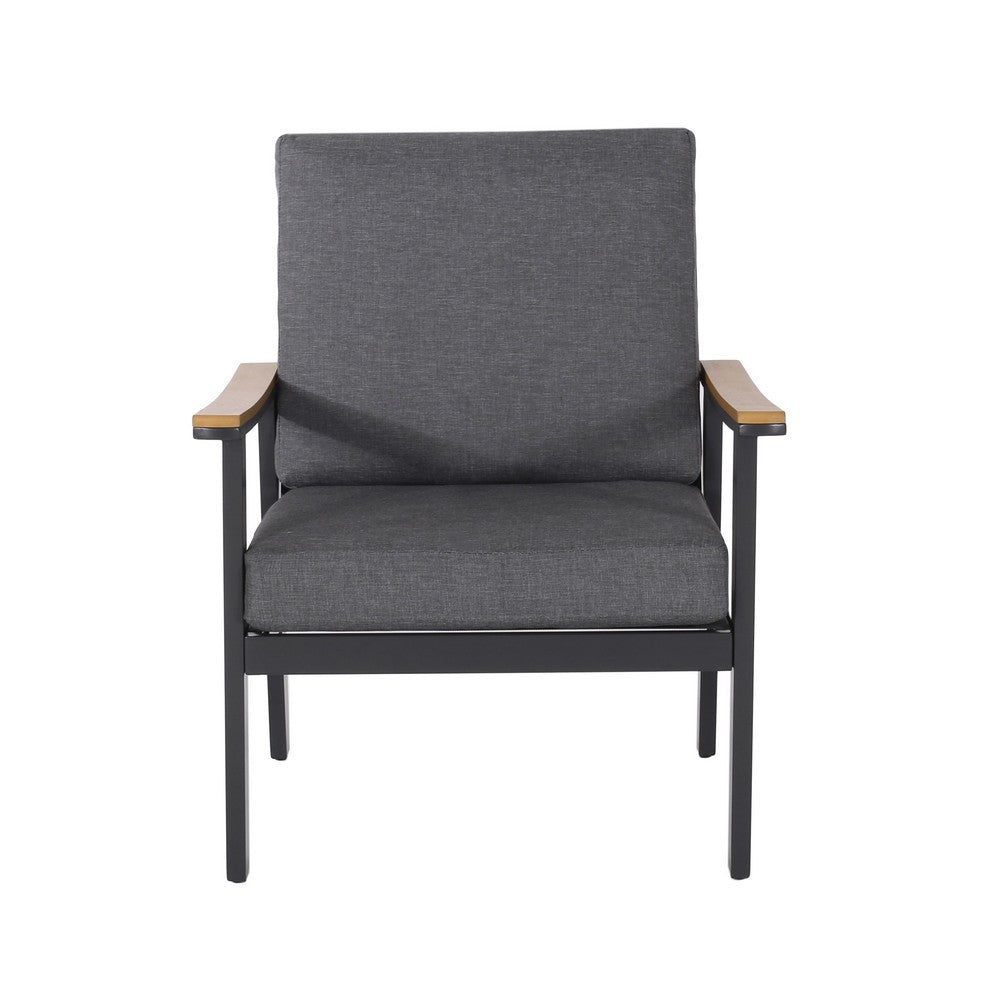 Vanie 4pc Outdoor Set with Loveseat, Chairs, and Table, Gray Olefin -BM335206