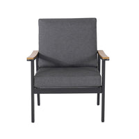 Vanie 4pc Outdoor Set with Loveseat, Chairs, and Table, Gray Olefin -BM335206