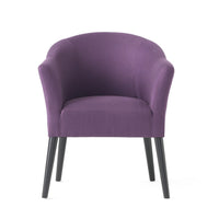 Onyx Armchair with Low Back Design, Birch Wood Frame, Plum Purple -BM335213