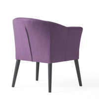 Onyx Armchair with Low Back Design, Birch Wood Frame, Plum Purple -BM335213