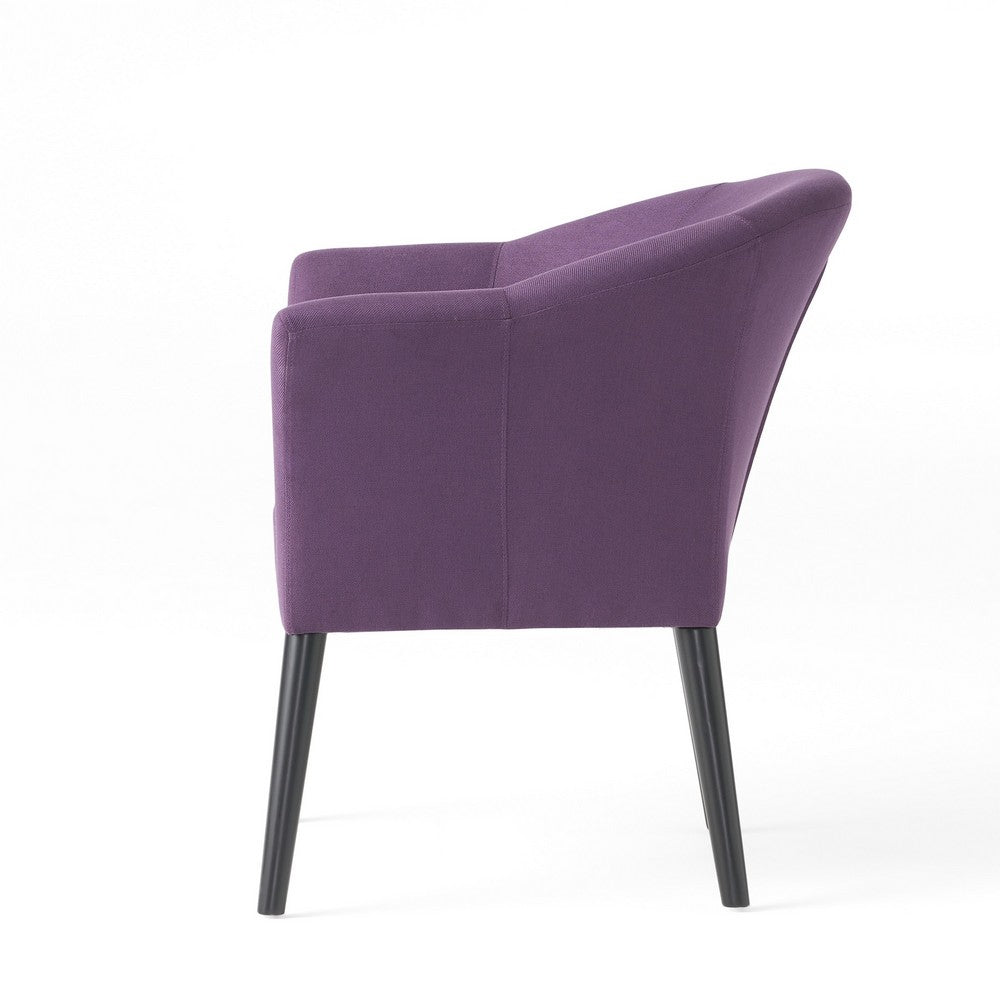 Onyx Armchair with Low Back Design, Birch Wood Frame, Plum Purple -BM335213