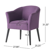 Onyx Armchair with Low Back Design, Birch Wood Frame, Plum Purple -BM335213
