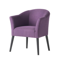 Onyx Armchair with Low Back Design, Birch Wood Frame, Plum Purple -BM335213