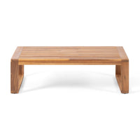 Eddy 2pc Patio Loveseat and Coffee Table Set, Brown Acacia Wood, Gray -BM335215