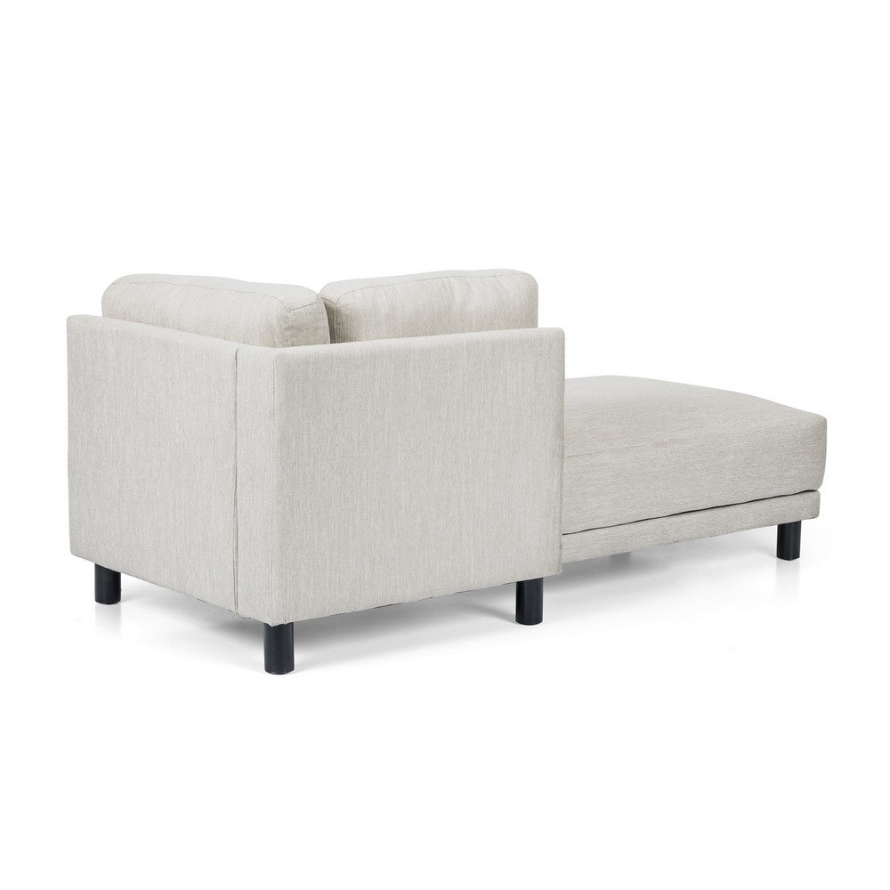 Selly Chaise Lounger with Soft Shape, Modern Light Beige Fabric -BM335217