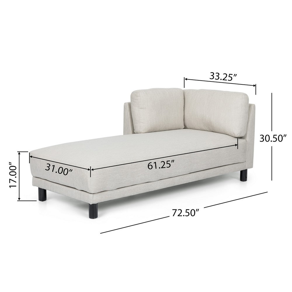 Selly Chaise Lounger with Soft Shape, Modern Light Beige Fabric -BM335217