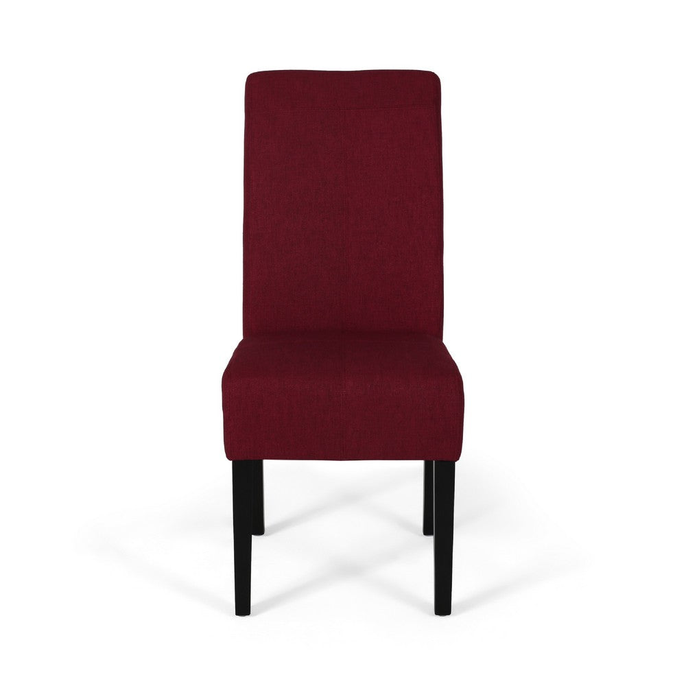 Tanya Armless Dining Chair Set of 2, Modern Style Blush Red Fabric -BM335228