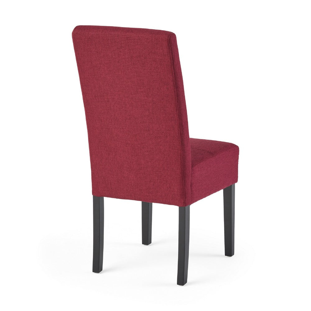 Tanya Armless Dining Chair Set of 2, Modern Style Blush Red Fabric -BM335228
