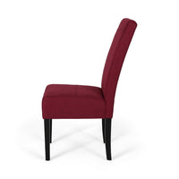 Tanya Armless Dining Chair Set of 2, Modern Style Blush Red Fabric -BM335228