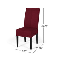 Tanya Armless Dining Chair Set of 2, Modern Style Blush Red Fabric -BM335228