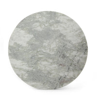 Rimie Accent Table, Open Black Metal Frame, 17 Inch White Marble Top -BM335229