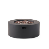 Outdoor Fire Pit, 40,000 BTUs Cutout Handles, Round Dark Gray Iron -BM335235
