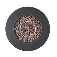 Outdoor Fire Pit, 40,000 BTUs Cutout Handles, Round Dark Gray Iron -BM335235