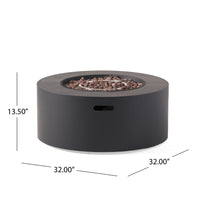Outdoor Fire Pit, 40,000 BTUs Cutout Handles, Round Dark Gray Iron -BM335235