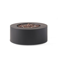 Outdoor Fire Pit, 40,000 BTUs Cutout Handles, Round Dark Gray Iron -BM335235