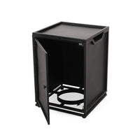 Propane Tank Cover Side End Table, 1 Door, Matte Black Iron, 18 Inch -BM335237
