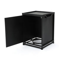 Propane Tank Cover Side End Table, 1 Door, Matte Black Iron, 18 Inch -BM335237